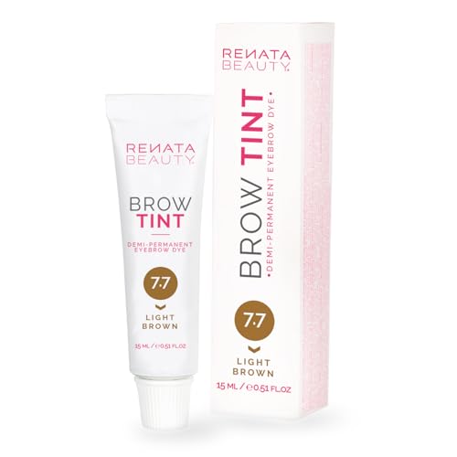 Renata Beauty Tinte para Cejas 15ml – Coloración Premium Cejas de Larga Duración con Resultados de 4 Semanas – Color Seguro y Suave [Color Marrón Claro] [Oxidante No Incluido]