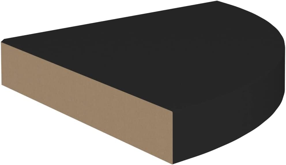 Floating Corner Shelf Invisible Wall Mounted Shelves, Set of 2 MDF Floating Corner Storage Shelves Ideal for Display of Books, Small Plant, Photos, 9.8"x9.8"x1.5" Black