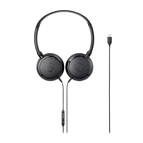 Image of Audio-Technica ATH-S120C-BK USB-C Headphones, Black