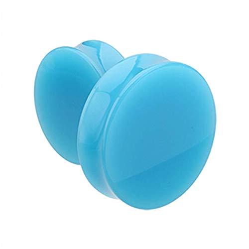 Supersize Neon Colored Acrylic Double Flared Ear Gauge Plug (1-1/8" (29Mm), Light Blue) #TOP9