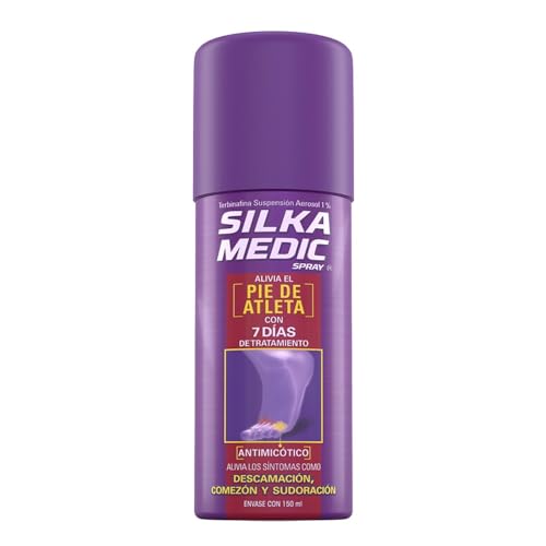 SILKAMEDIC - Spray antimicótico para el tratamiento del pie de atleta. Elimina al hongo y todos sus síntomas como: comezón, ardor, descamación y mal olor....