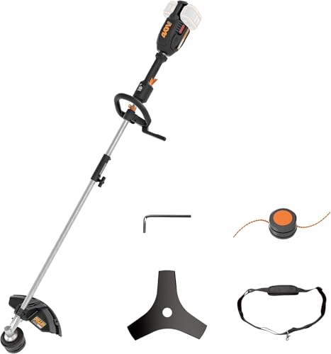 WORX Nitro Tagliabordi e Decespugliatore a batteria 40 V (2X20 V) | WG186E.92 | PowerShare | Non include batteria o caricabatteria | Possibilità di collegare accessori per motosega e spazzola