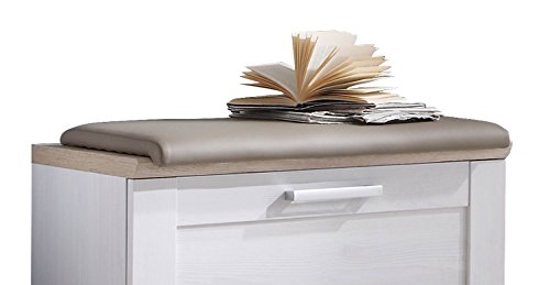 ROMANCE Sitzkissen passend zur Schuhbank - bequemes Sitzbank Kissen aus Kunstleder, Cappuccino matt - 70 x 5 x 36 cm (B/H/T)