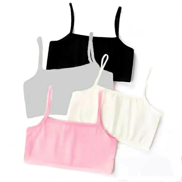 Zerolex Pack of 4 Girls Training/Beginners Uniform Bra Non Padded Teenager Full Coverage Cotton Bra (Multicolor) (9 to