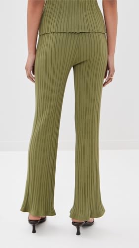 LE BOP Women's Ribbed Flare Pants3