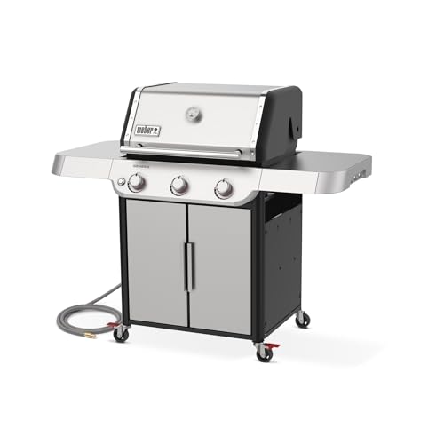 Image of Weber Genesis S-315 Natural Gas Grill for Outdoor Cooking, Stainless Steel, 3 Burners - Stainless Steel Cooking Grates & PureBlu Burners
