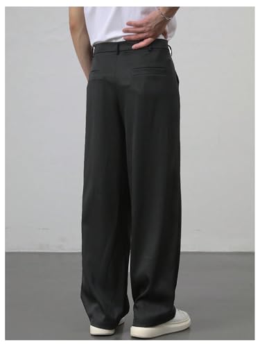 SHENHE Men's Straight Leg Pleat Front Dress Pants Scrubs Business Casual Suit Pants Trousers2