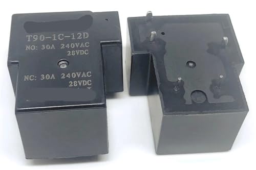 Relé T 90-1C-12D T 90-1C-5P-12V-30A de 5 pines, 1 unidad(JIXING T90-1C-12D)
