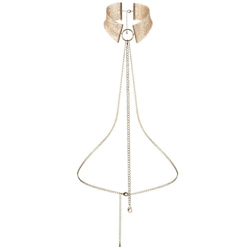 Collier harnais métallique doré Bijoux Indiscrets accessoire luxe