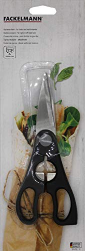 FACKELMANN Multipurpose Kitchen Scissors with Bottle Opener, Stainless Steel, Silver, Silver, Black, 210x80x10mm - Image 3