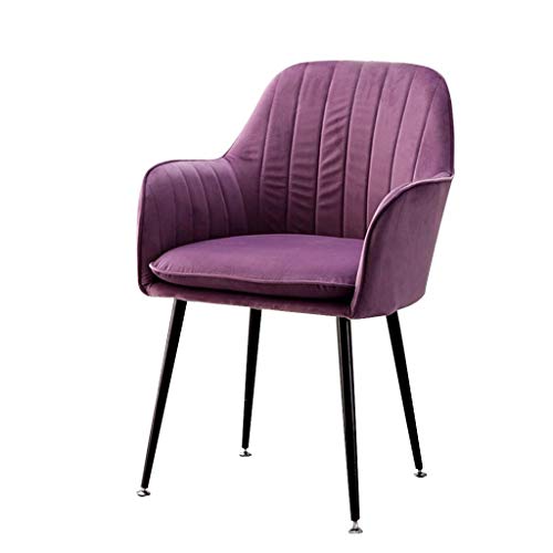 SJIALEN Kitchen Dining Chairs,Soft Velvet Cushion Seat and Back for Living Room Bedroom Kitchen Armchair Office Lounge Chair Kitchen Chair (Color : Black Legs, Size : 1 pc)