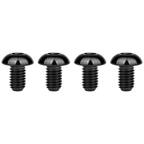 Image of Titanium Bolt M4x6 8 10 12 15 20mm Hex Head Screws for Bicycle Pack of 4 (Black, M4x6mm)