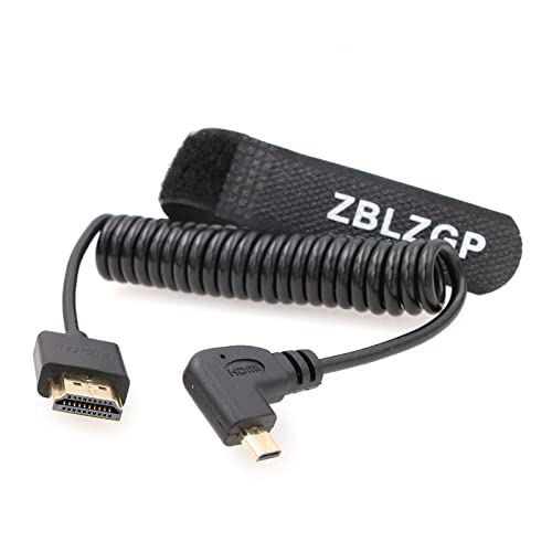 ZBLZGP Cable HDMI 2.1 con núcleo superconductor, blindado para cámaras Sony A7III, A7IV, videocámara Sony PMW F55, monitores profesionales 8K, curvatura derecha, Mirco HDMI a HDMI