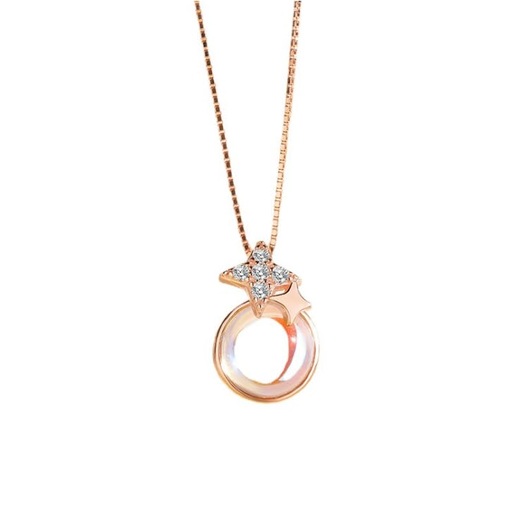 Pendentif Rond En Pierre De Lune bijou en argent massif S925 pour femme et jeune fille