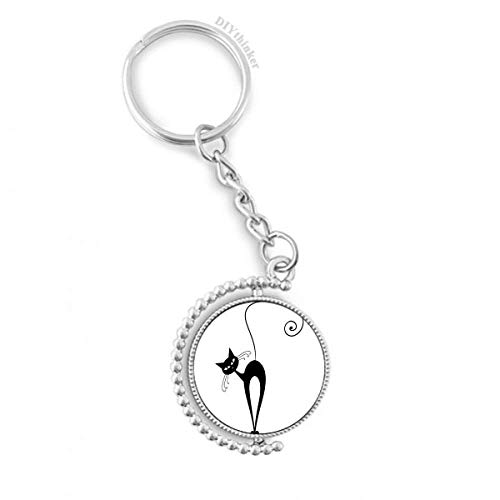 Clé anneau porte-keyholder chat noir rotatif contre les clés emmêlées