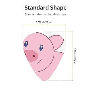 Lot de 12 médiators en forme de cochon mignon pour guitare électrique et basse dans une boîte - Les Beatles, Paul McCartney, John Lennon, RIngo Starr, George Harrison Lot de 12 médiators en forme de cochon mignon pour guitare électrique et basse dans une boîte – Image 4