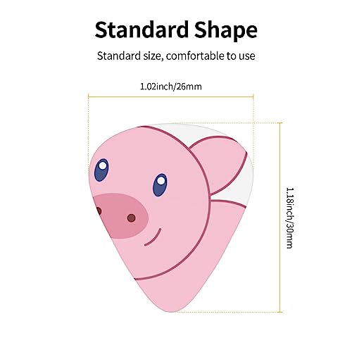 Lot de 12 médiators en forme de cochon mignon pour guitare électrique et basse dans une boîte - Les Beatles, Paul McCartney, John Lennon, RIngo Starr, George Harrison Lot de 12 médiators en forme de cochon mignon pour guitare électrique et basse dans une boîte – Image 5