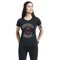 The Rolling Stones 1978 Femme T-Shirt Manches Courtes Noir S 100% Coton Regular/Coupe Standard - Les Beatles, Paul McCartney, John Lennon, RIngo Starr, George Harrison The Rolling Stones 1978 Femme T-Shirt Manches Courtes Noir S 100% Coton Regular/Coupe Standard – Image 4
