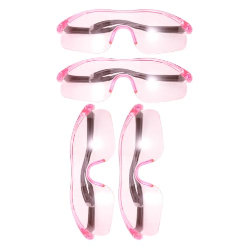 HINTRMENT Gafas Protectoras Juegos Cs y Laboratorio Científico, 4 Piezas, Color Rosa, Material Plástico y Policarbonato Ajuste Firme y Estructura Estable