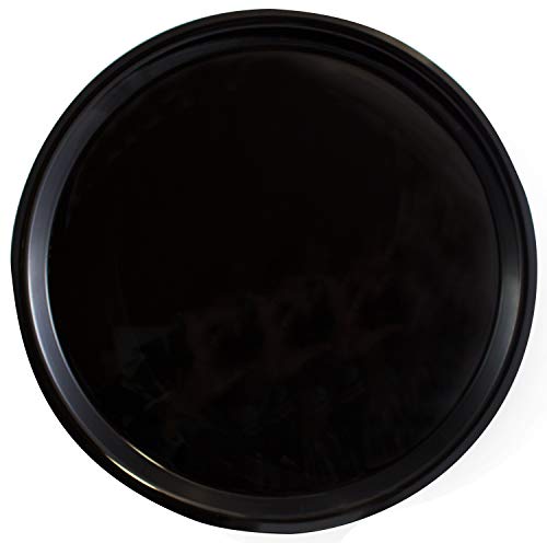 Serviertablett Durchmesser 370 mm rund rutschfest (Schwarz)