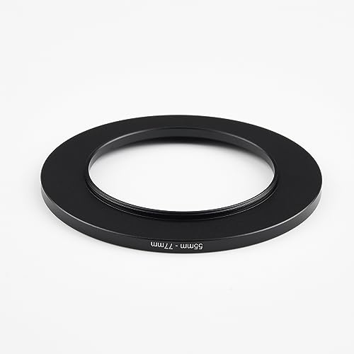 Image of 55mm to 77mm Step-Up Ring Filter Adapter,for All Brands UV ND CPL, Metal Ring Step-Up Rings Adapter Filter (55mm-77mm)