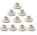 Hanpearl Round E27 White LED Lamp Screw Base Halogen Bulb Holder Converter Light Bulb Base Lamp Socket Adapter (10 pcs)