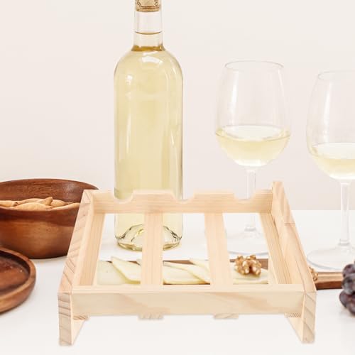 Casier à vin de table en bois beige Artibetter pour bouteilles