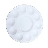 Palette 10 puits rondes en plastique peinture palette plateau de peinture aquarelle artisanat bricolage peinture Palettes (16.8 * 16.8cm)
