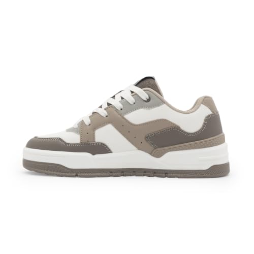 Image of Red Tape Men's Sneakers White Brown Pu Round Lace-Up All-Day Comfort
