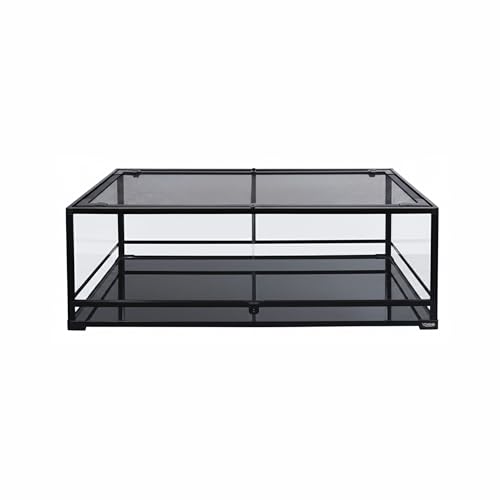 CAROLINACUSTOMCAGES 48x18x18 Extra-Long Reptile Terrarium - 67 Gallon Glass Terrarium for Bearded Dragon, Snake, Gecko, Lizard with Screen Top & Locking Doors; Easy Assembly