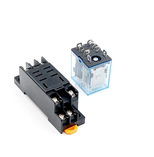 Relais LY2 AC 110V avec socle 8 broches bobine DPDT 10A pour circuit électrique