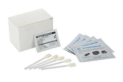 Cleanmo Cleaning Card Kits for Card Printer Printhead Cleaning, 40 Wipers, 5 swabs and 5 Cards to Keep Printing Performance