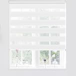 Kokorona Day and Night Zebra Roller Blinds, Dual Layer Fabric Zebra Window Blinds for Bedroom, Light Filtering Privacy Day Night Blinds, 45cm Wide x 150cm Length, White