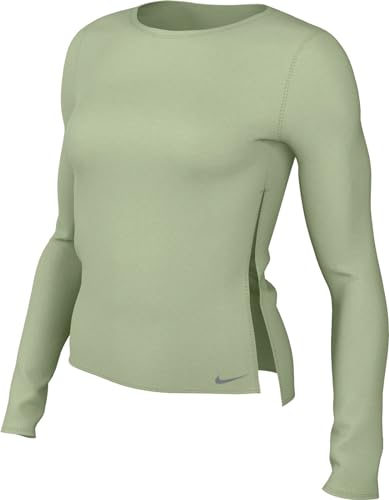 Nike Women's W Ny Df L/S Top, Honeydew/Particle Grey, L