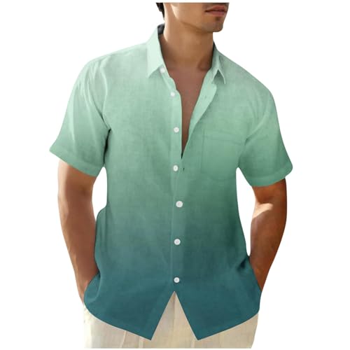 Ybing Muslin Shirt Men's Short Sleeve Colour Gradient Linen Shirt Loose Cotton Linen Summer Shirt Buttons Lapel Summer Shirt Casual Vintage Tops Breathable Beach Shirt Lightweight Casual Shirts, Ybing Muslin Shirt Men's Short Sleeve Colour Gradient Linen Shirt Loose Cotton Linen Summer Shirt Buttons Lapel Summer Shirt Casual Vintage Tops Breathable Beach Shirt Lightweight Casual Shirts,