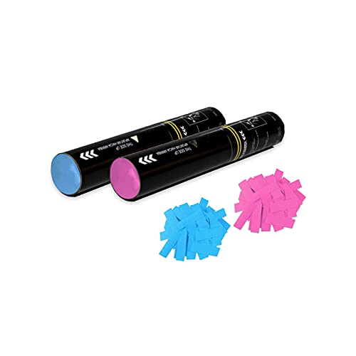 EUTOPICA Pack 2 Cañones Confeti (Rosa y Azul) | Revelación de sexo | #BabyShower