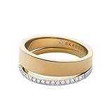 Skagen Damen Edelstahlring Länge: 4/5 Zoll, Gold und Silber mit Glitter
