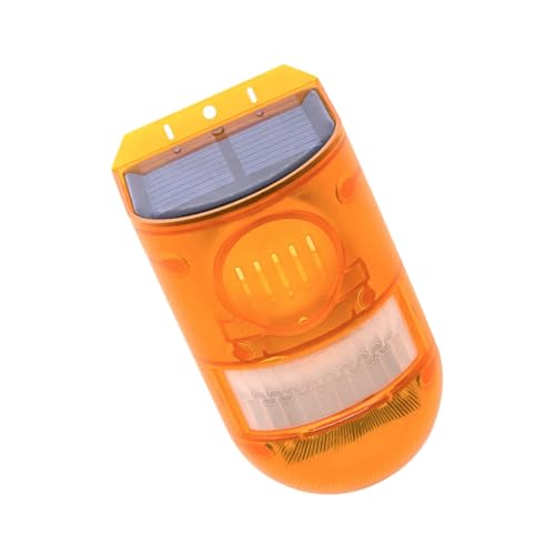 CHICAMPERA 太陽光発電防水ソーラー警告灯 人感センサー搭載大音量防犯ブザー付き屋外用防犯アラームライト 農場 建設現場 園対応充電式警報