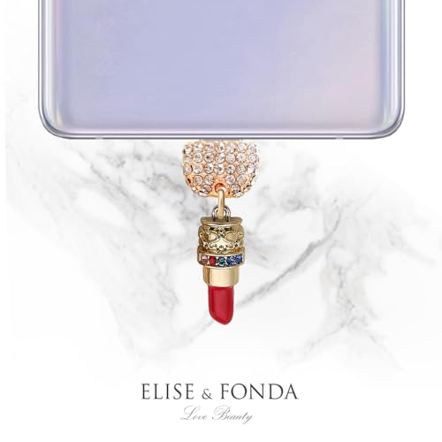Accesorio anti polvo Tipo-C dorado con charm cristal 3D para Samsung, iPhone y Android 4