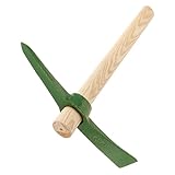 NUOBESTY Gartenhacke aus Stahl mit Holzgriff Kompakte Spitzhacke für Gartenarbeit Robustes Gartenwerkzeug zum Graben und Jäten im Hausgarten
