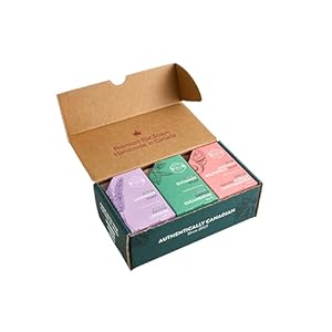 Handmade in Canada, Plant Based Cold Process Natural Bar Soap, With Premium Essential Oils, Dry Skin, Pack of 6 (Most Popular)