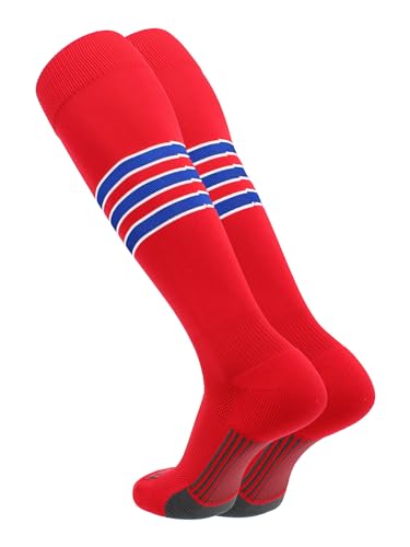 Image of Baseball & Softball Socks | USA Made Dugout Series Striped | Over the Calf | Sizing for Youth Boys, Girls, Men, & Women's