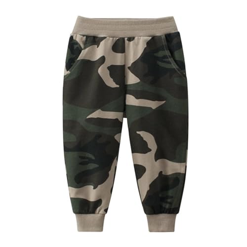 Boys Camouflage Pants Sweatpants Basic Active Fleece Trousers Elastic Waist Pull-On Jogger Pants Fall Winter
