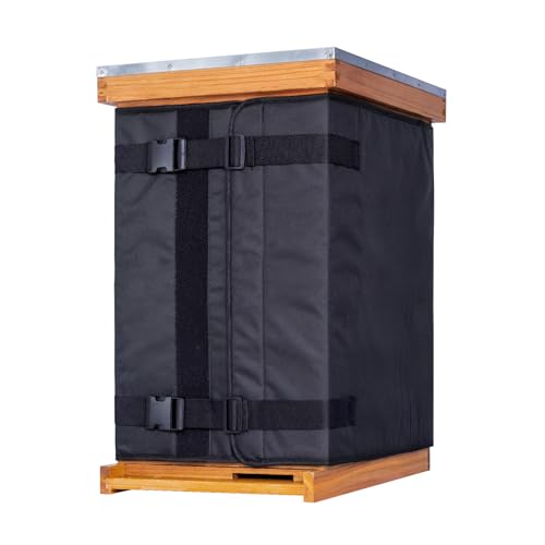 MayBee Winter Bee Hive Wrap for 10 and 8 Frame Beehives, 600D Oxford Cloth Adjustable Beehive Wrap for 2 Deep Hives with 1 Medium Hive Box, Waterproof, Windproof, Lightweight, Reusable,76.8