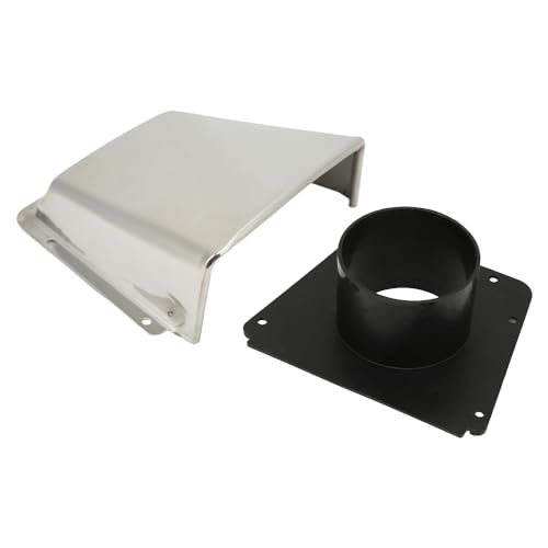 Exhaust Air Vent Cover 304 Stainless Steel Louvered Vent Cover Boat Exhaust Vent Cover Marine Intake Exhaust Cowl Ventilator with Nylon Base for Boats Yachts