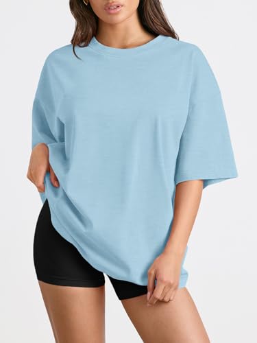 Image of Trendy Queen Womens Oversized T-Shirts Short Sleeves Workout Tops | Casual Summer Gym Tees Plus Size Fashion Clothes 2026