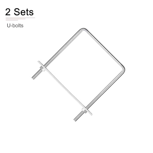 Image of DTGN M10x150x200mm(ThreadxWxL) Square U Bolt - 2Pack - Good for Trailer Pipe Replacement Parts - 304 Stainless Steel U Shape Bolts