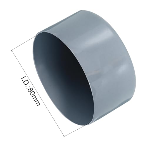 Image of uxcell 4pcs Rubber End Caps 80mm ID Vinyl Round Tube Bolt Cap Cover Screw Thread Protectors Grey, 50mm Height