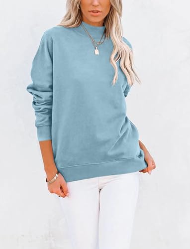 TICTICMIMI Women's Casual Long Sleeve Sweatshirt Tops Mock Turtleneck Lightweight Tunic Fall Pullover with Pocket - Image 3