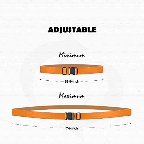Image of 2pcs 74″x2″Luggage Straps for Suitcases,Adjustable Suitcase Straps and Heavy Duty Strap Buckle Packing Straps Travel Accessories,Fluorescent Orange